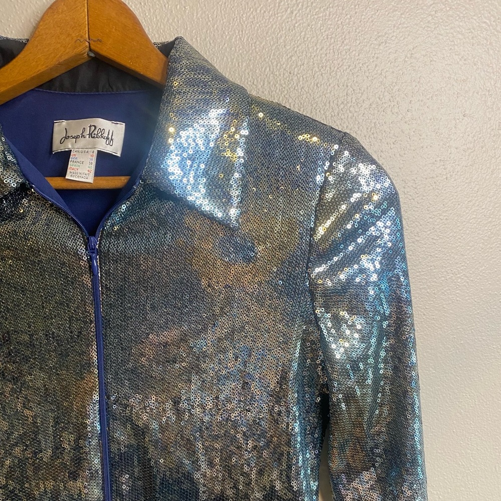 Joseph Ribkoff Silver Sequin Jacket - image 3